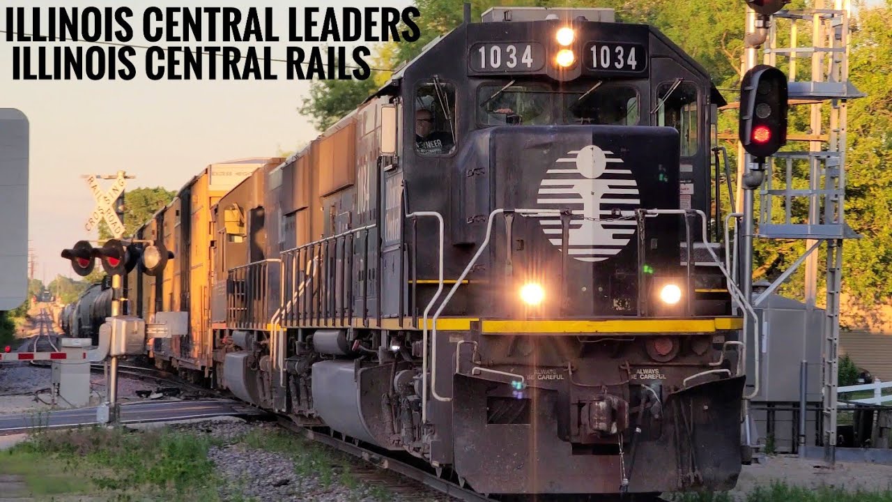 20 Minutes of Railfanning Illinois Central Leaders on the Freeport Sub - CN Trains on the Former IC