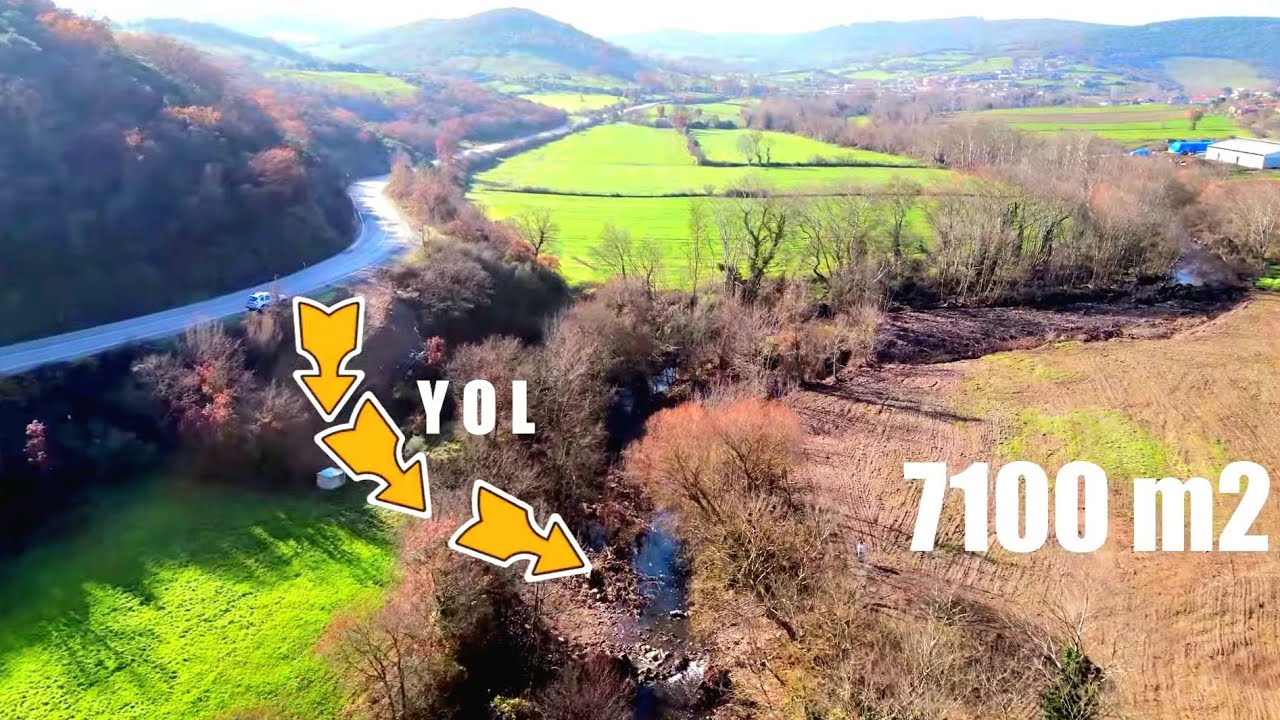Muhteşem Doğada Akarsuya Cephe Satılık Tarla 7100 m2 1.580.000 TL