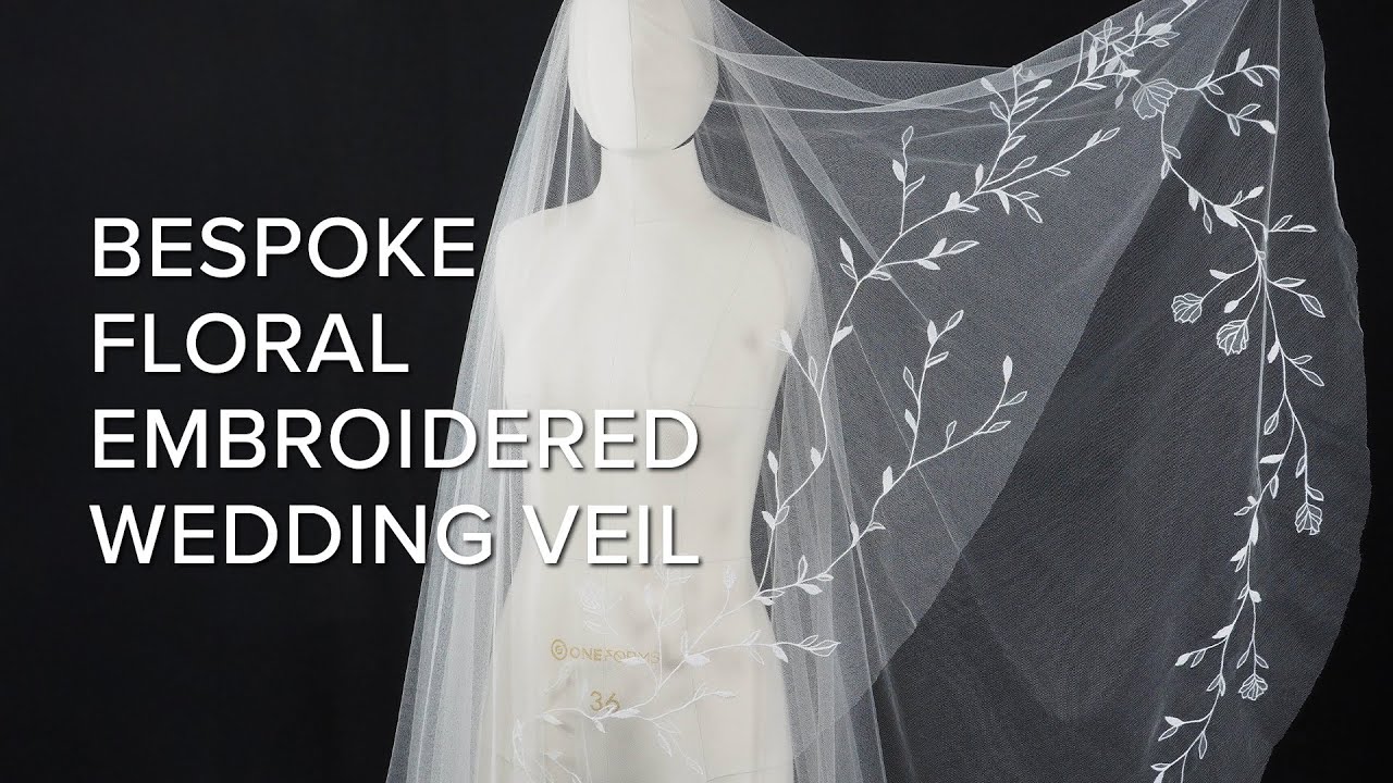 Bespoke Floral Embroidered Wedding Veil | Tambour Lace by Ksenia Semirova