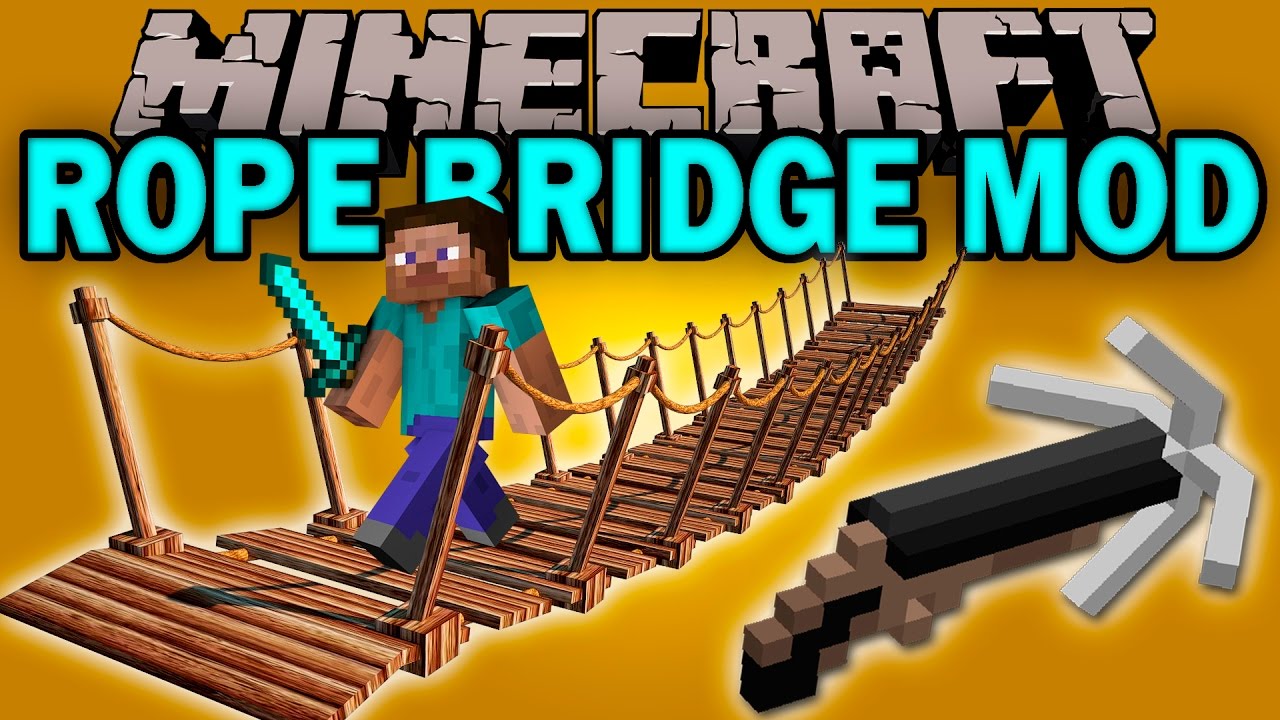 ROPE BRIDGE MOD - Puentes colgantes en Minecraft! - Minecraft mod 1.10.2 y 1.11.2 Review
