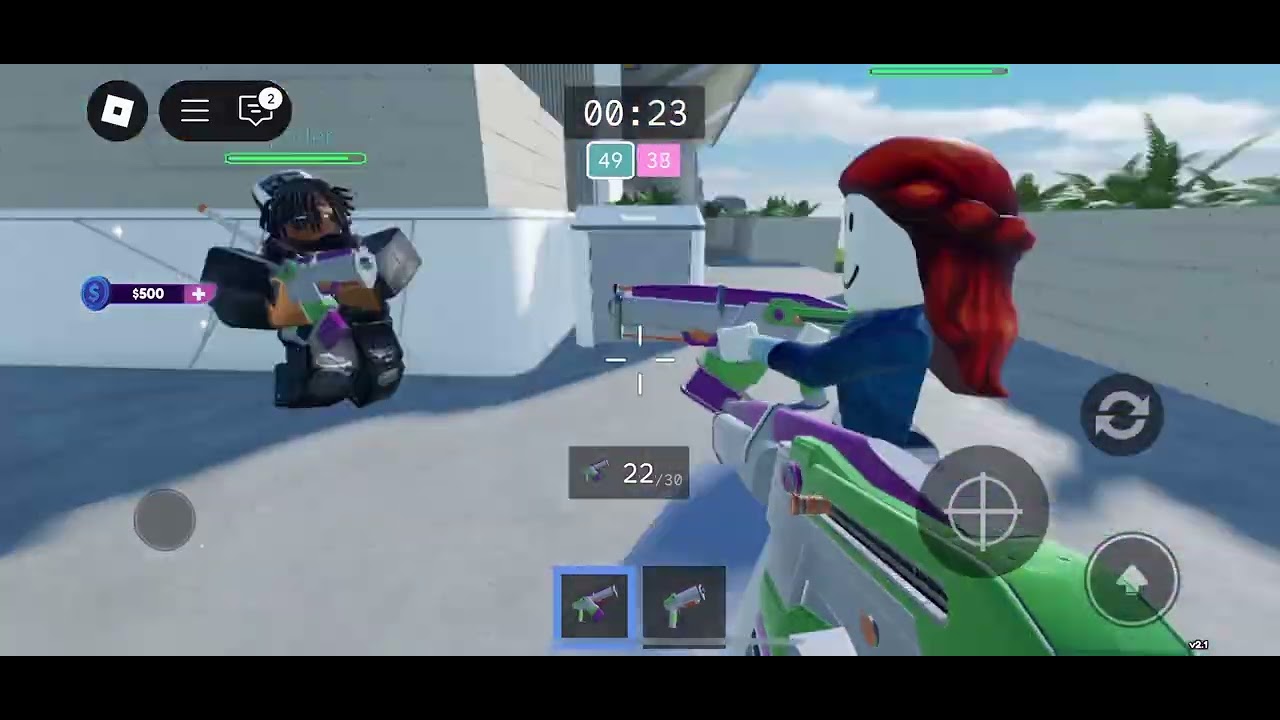 Playing laser tag in Roblox! 