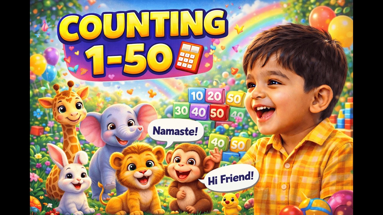 Counting 1-50 Loop  | Learn Numbers for Kids & Babies | Fun Counting Song