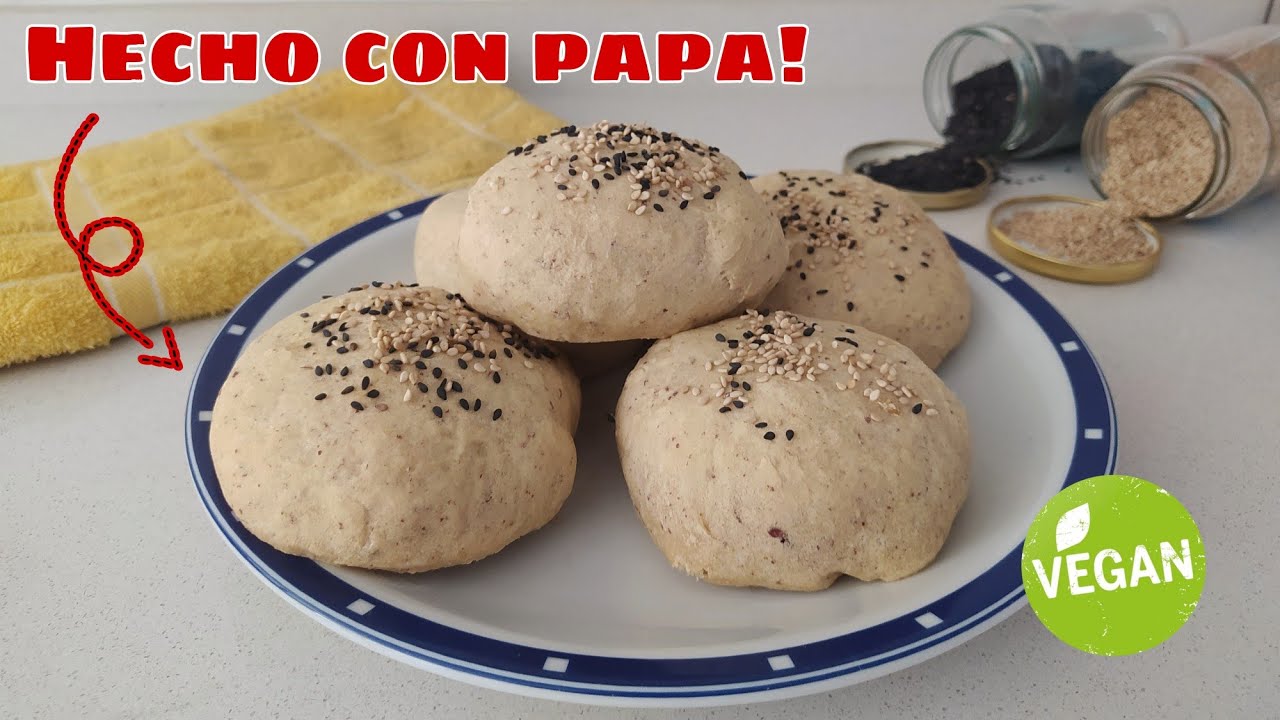 PAN DE PAPA VEGANO (Pan de Hamburguesa Sin Huevo, Manteca Ni Leche) | Recetas Vegetarian