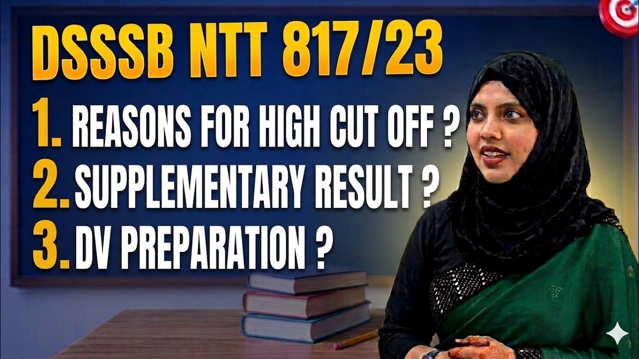 DSSSB NTT 817/23 High Cutoff Kyu ❓Supplementary Result ❓ DV preparation ✅ FAQ Doubt ✅ #dsssbntt 