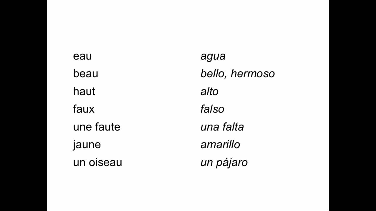 Lecciones de francés (2): oi, ou, au, eau, eu, œ, œu