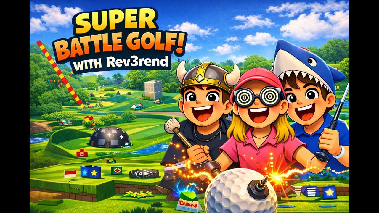 Super Battle Golf with friends!! #gaming #superbattlegolf #fore