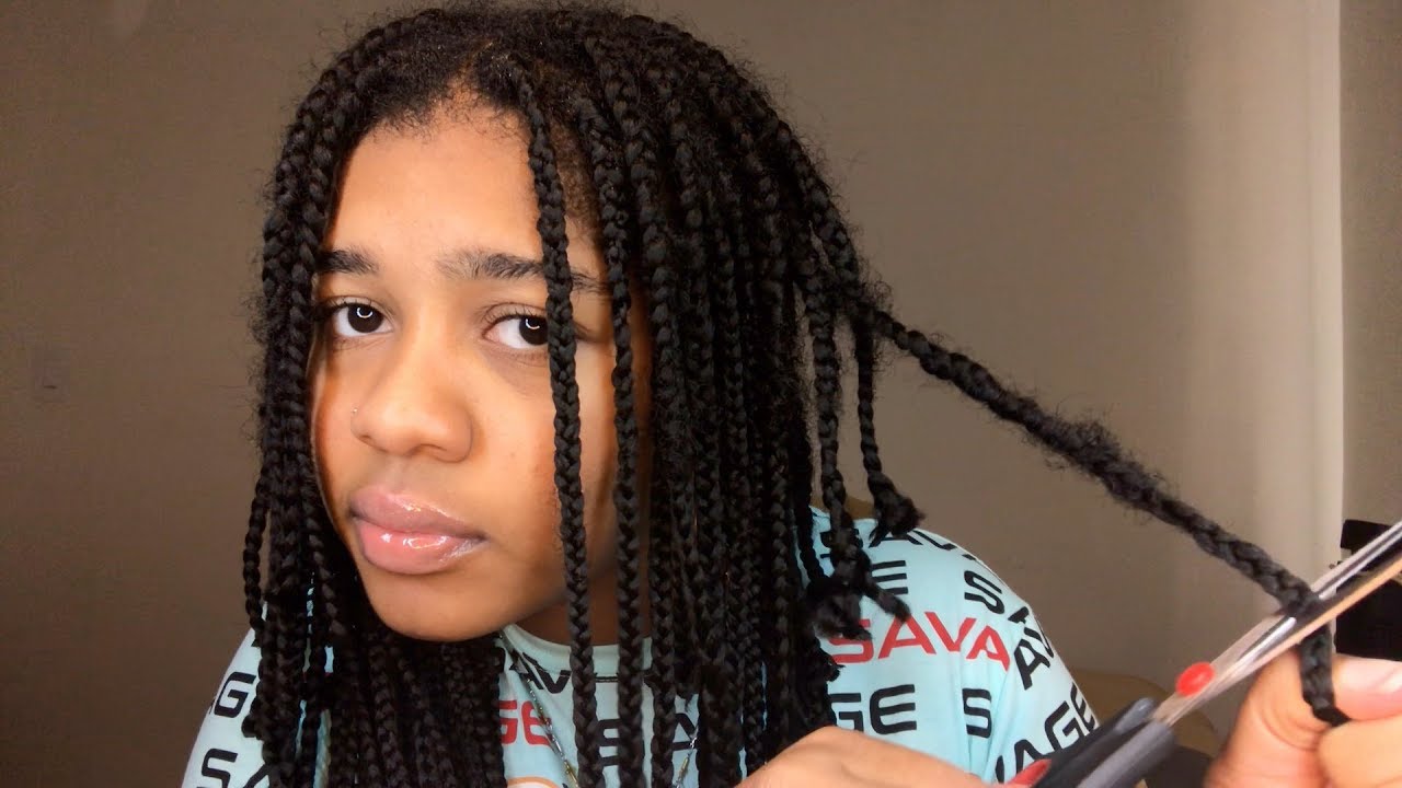ASMR- REMOVING MY BRAIDS (Scalp Massage Scissor Sounds) 💇🏽‍♀️❣️