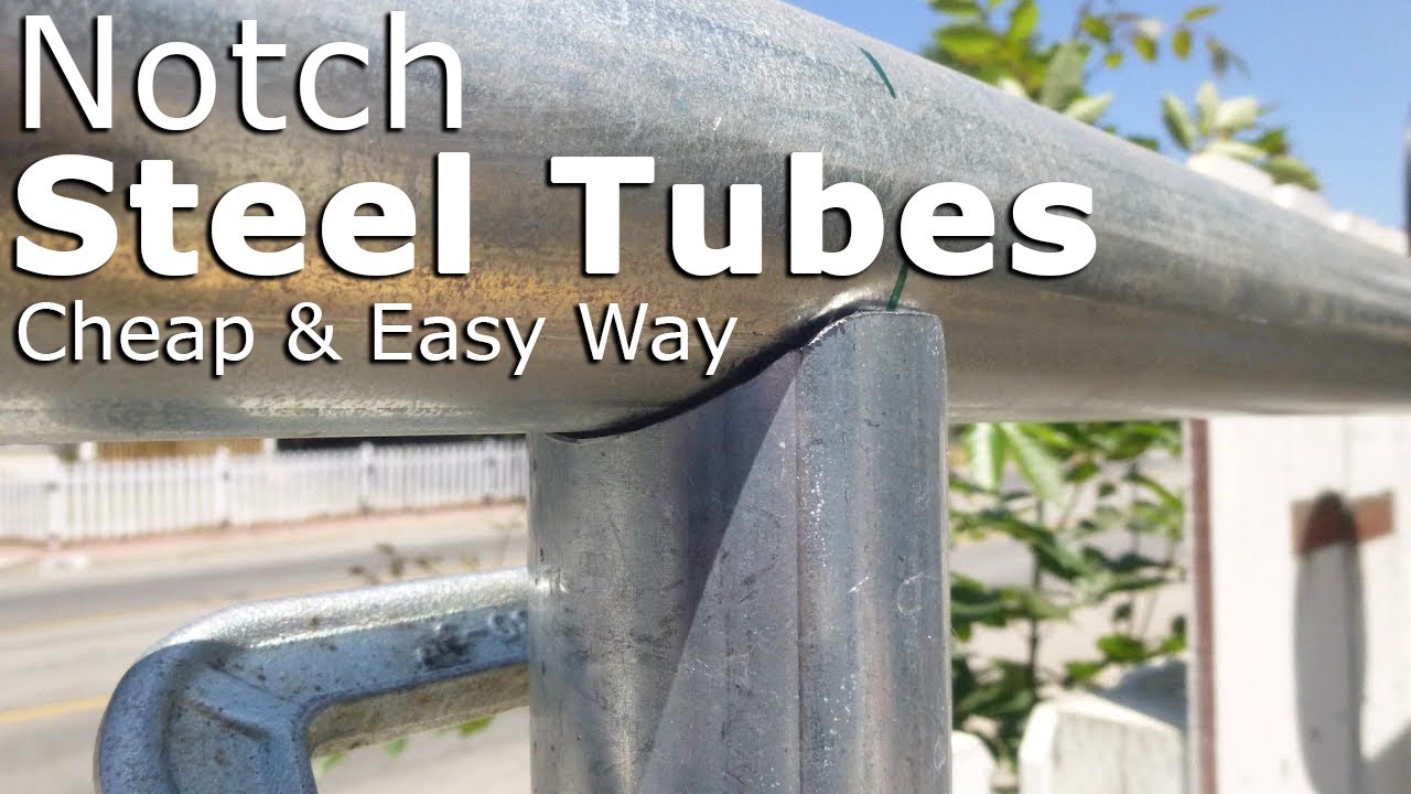 Cheap way to notch steel tubes, Weld and Connect Round Pipes in T Joint #welding #slidinggate