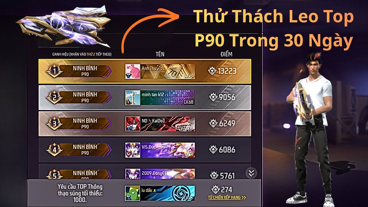 [ Free Fire ] Hành trình leo Top súng P90 của tôi trong 30 ngày sẽ như thế nào ??