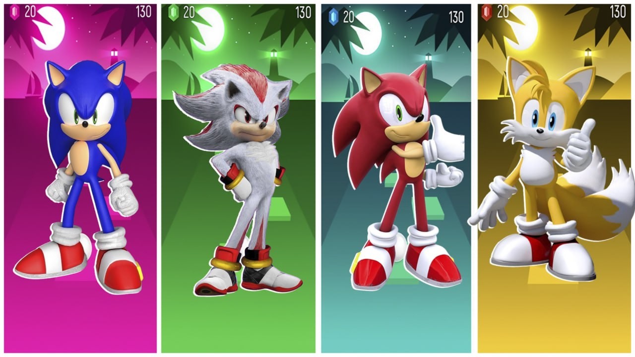 BLUE SONIC vs WHITE SONIC vs RED SONIC vs YELLOW SONIC - Tiles Hop EDM Rush🎵