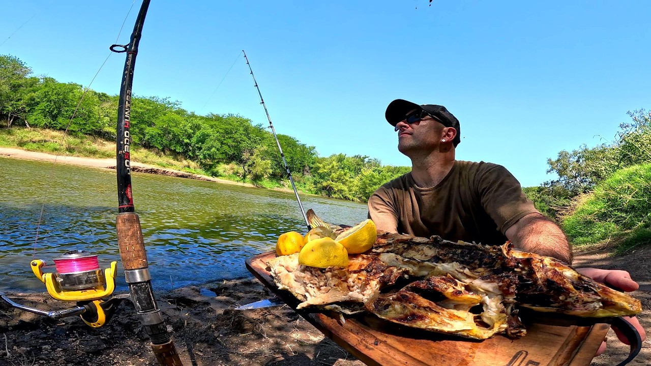 Pesca y cocina a la orilla del río, 