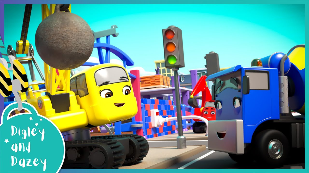 Solar Power to the Rescue! 🚧 🚜 | Digley and Dazey | Kids Construction Truck Cartoons