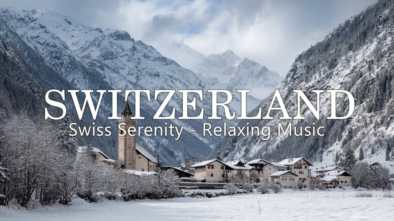 SWITZERLAND 4k - Winter in the Isolated Swiss Villages with Ambient Music for Sleep