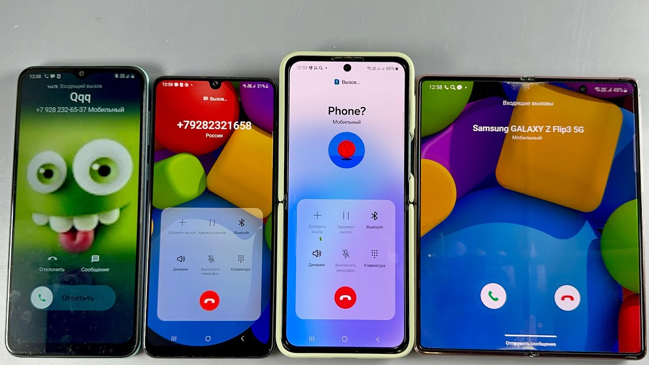 Incoming Call Samsung Galaxy Fold 5 + Samsung Z Flip 3 + Samsung Galaxy A24 + Redmi A3X