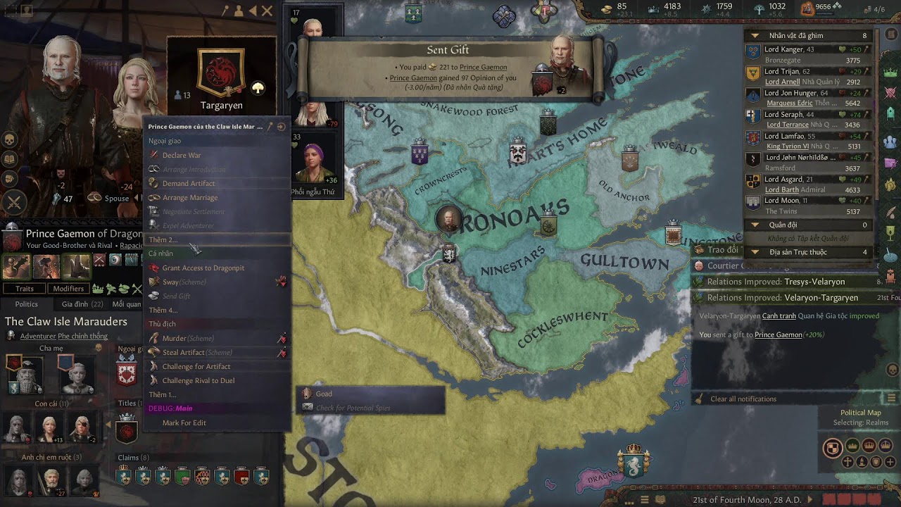 Crusader Kings III - Trò Chơi Vương Quyền  - Velaryon - # Hồi 1 Tranh Giành Dragonstone