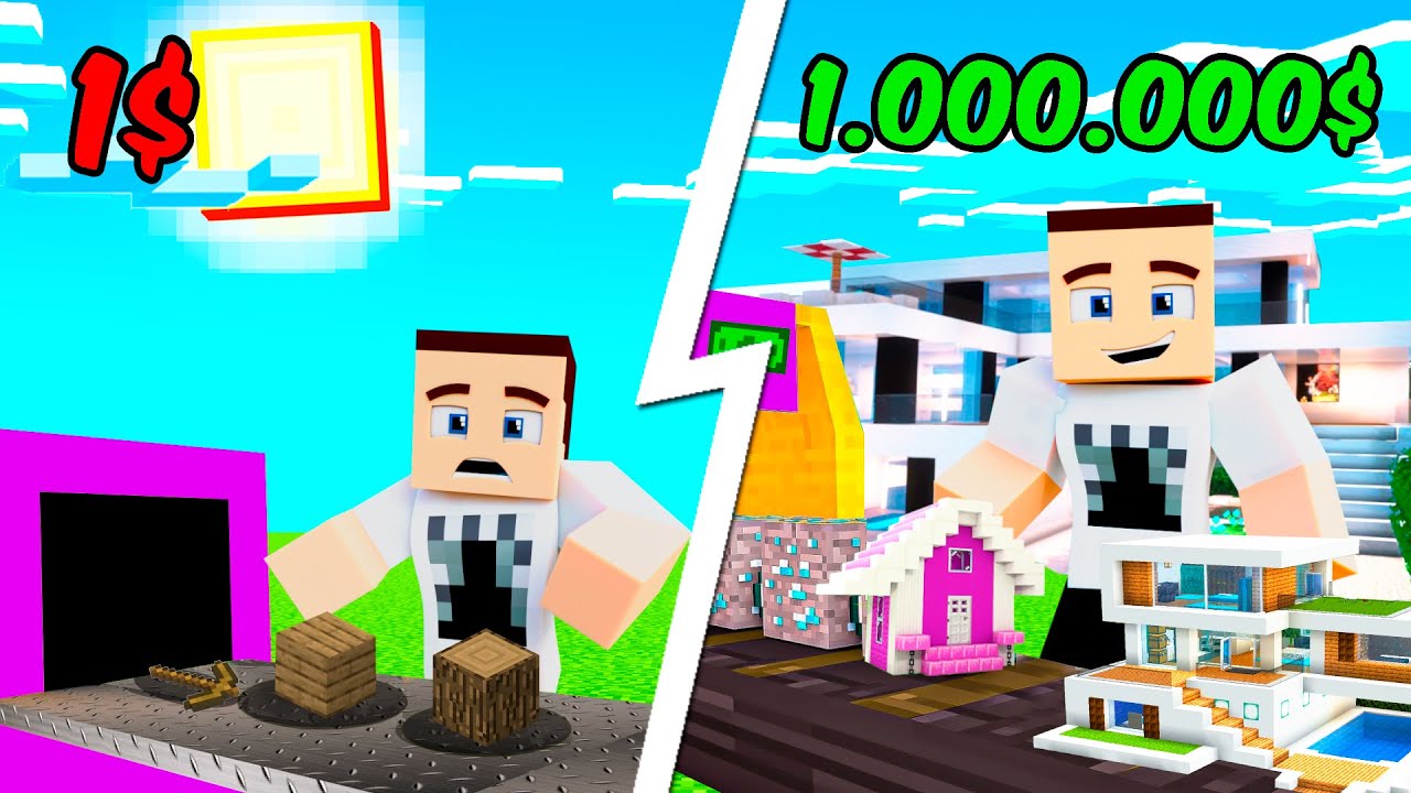 Paso de VAGABUNDO a MILLONARIO crafteando en MINECRAFT