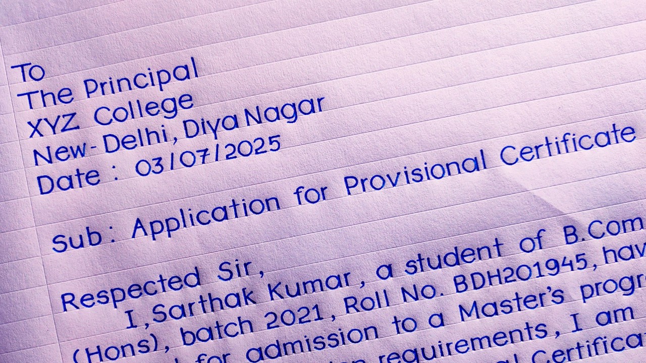 How to Write Application for Provisional Degree Certificate