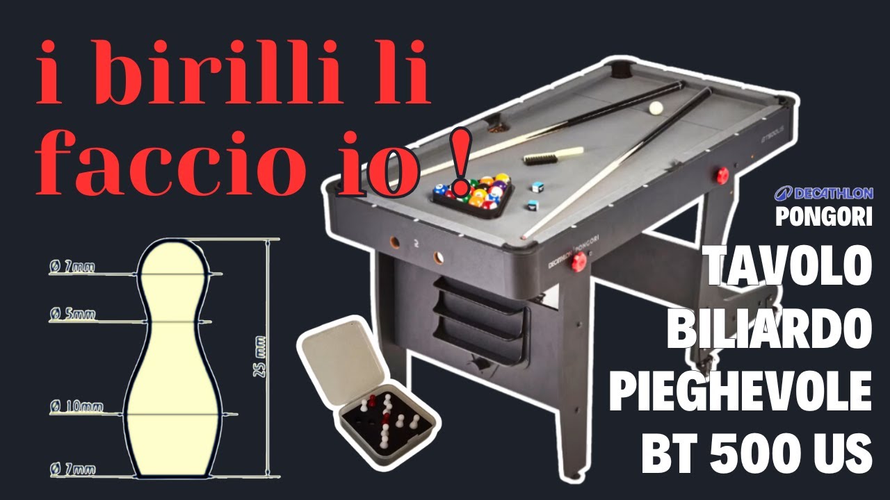 Birilli per biliardo all'italiana - Progetto CAD, stampa 3D e intaglio laser