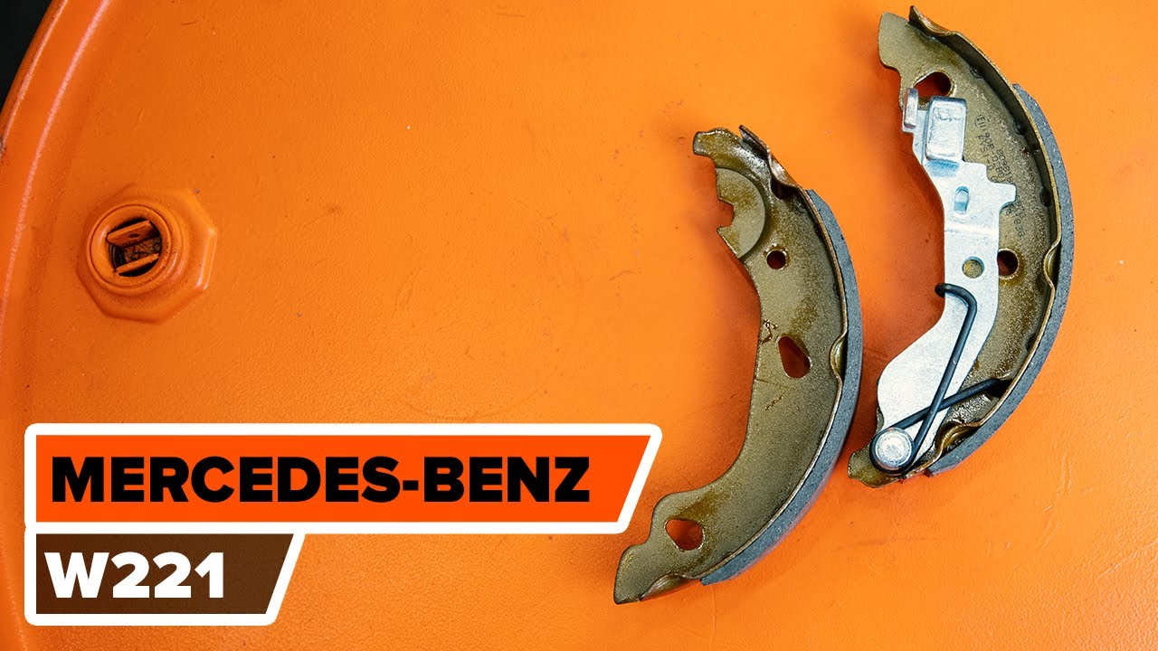 How to change Handbrake Shoes MERCEDES-BENZ S W221 TUTORIAL | AUTODOC