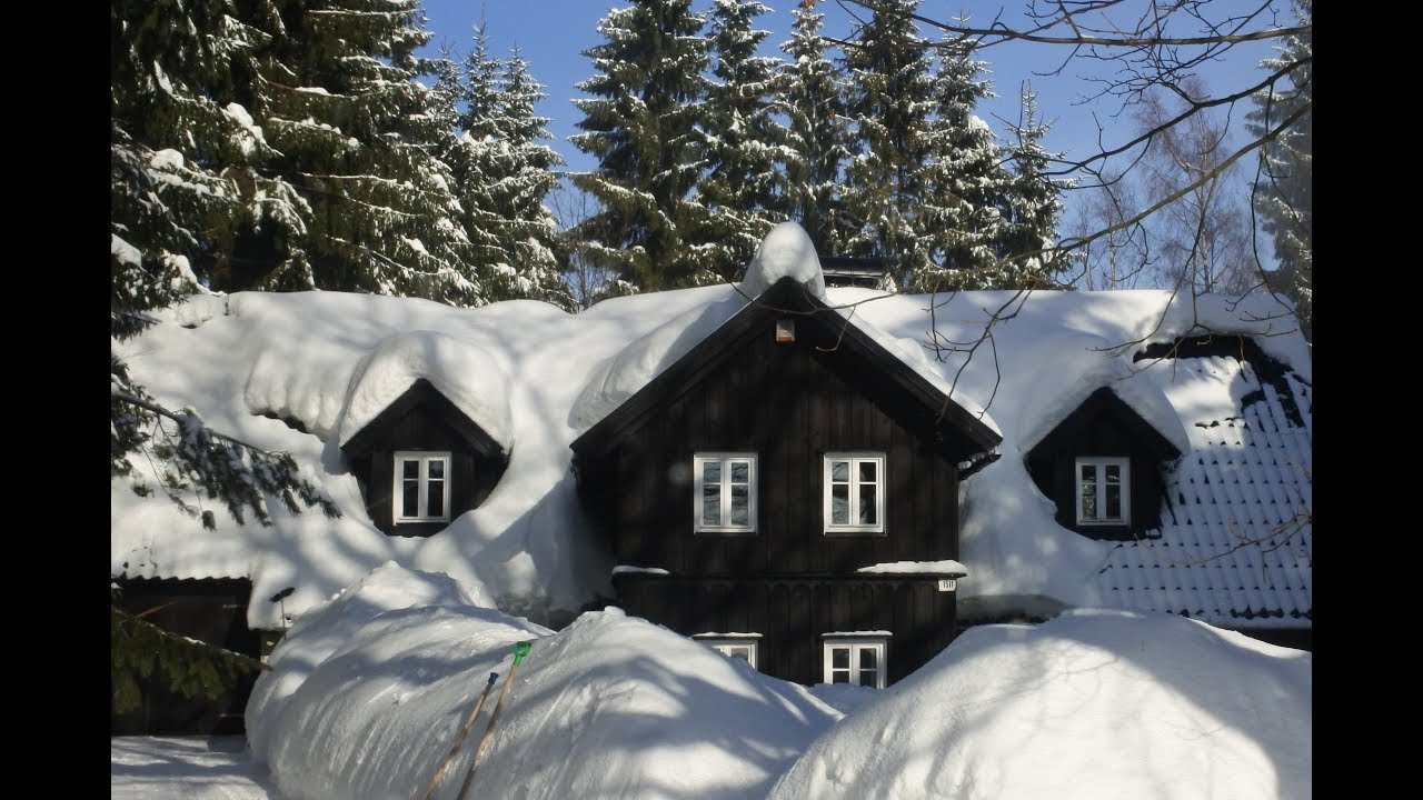 Beautiful snow scenes in Harrachov, Czech Republic Feb 2019