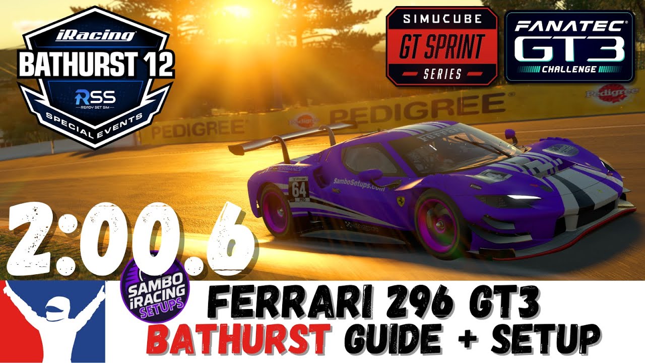 iRacing Ferrari GT3 Bathurst Guide - 2:00.6 - Mount Panorama Ferrari 296 Track Guide