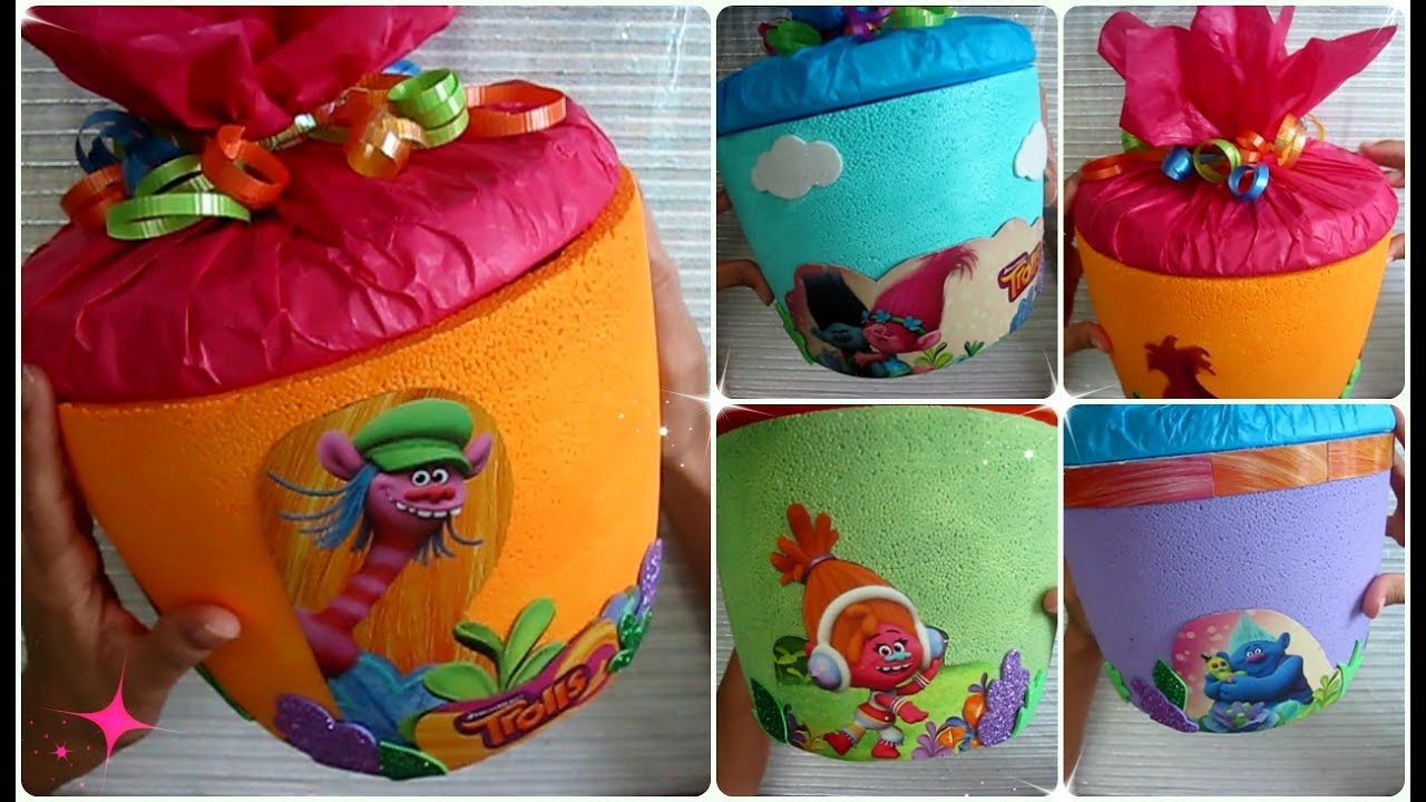 ¡Como decorar hieleras de Trolls!