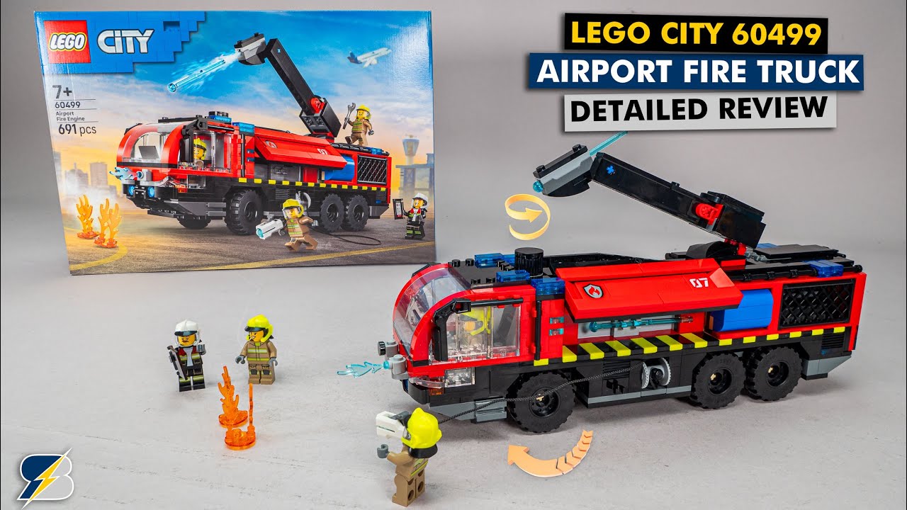 LEGO City 60499 Airport Fire Truck Detailed Building Review – Finally With Steering!