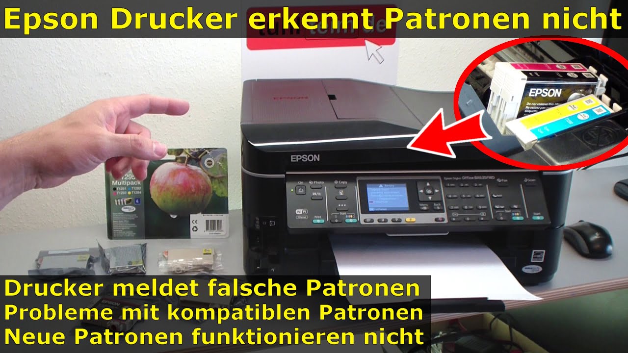 Epson Drucker erkennt Patronen nicht | meldet falsche Tintenpatronen | kompatible Patronen