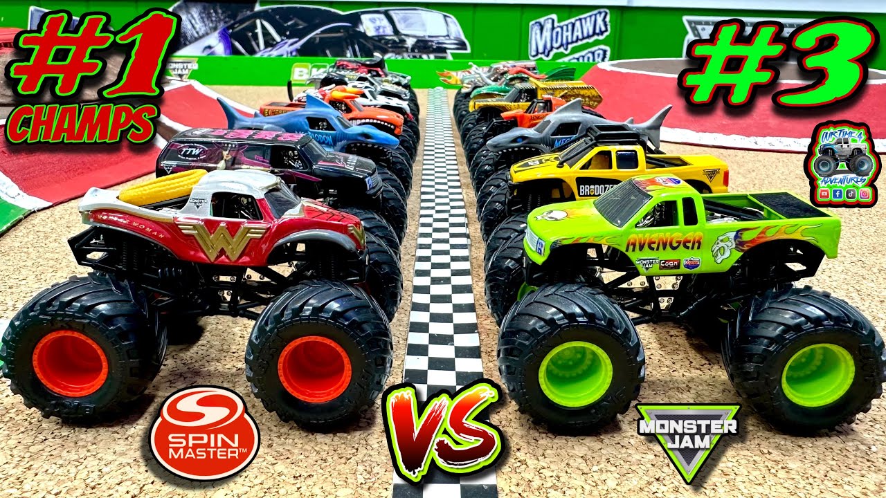 Toy Diecast Monster Truck Racing Tournament | Throwback Race #2 | MonsterJam 2019 Series #1 🆚 #3