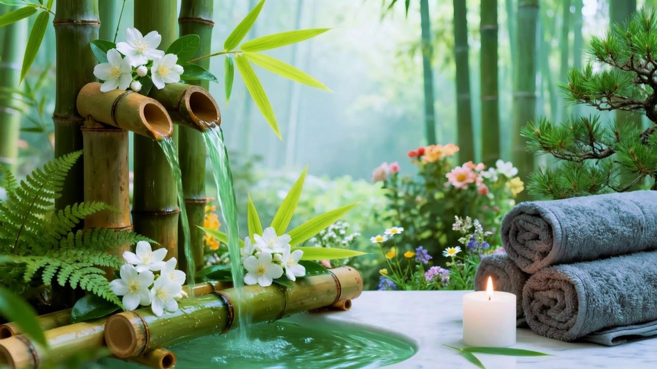 Soothing Relaxing Music 🌻 Peace of Mind, Anxiety Relief,Spa Relax Water,Calm Sleep 24 Hours 53