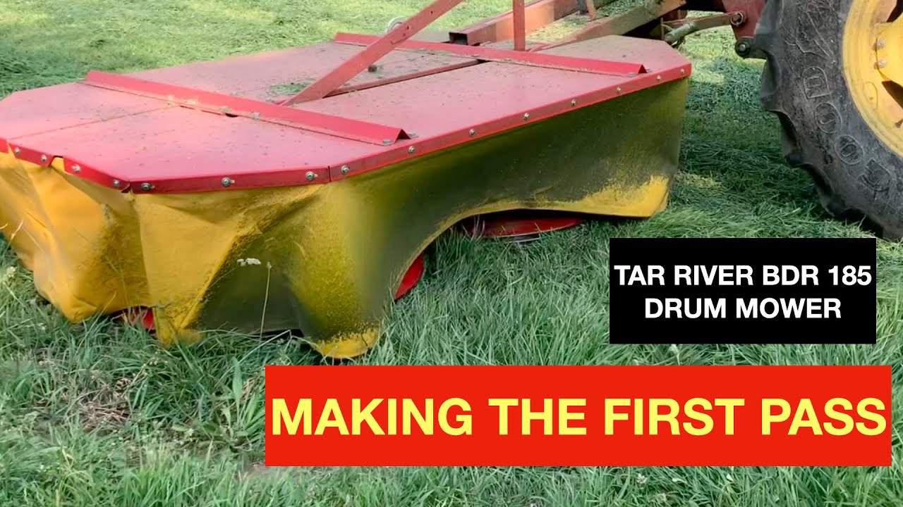 CUTTING HAY--How to cut the first pass around the field with a drum mower