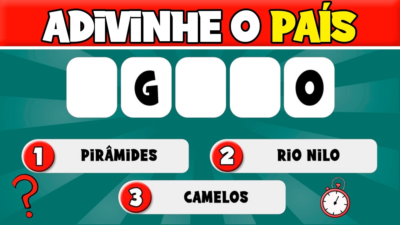 🌍 Jogo das 3 PISTAS, versão PAÍSES! Você é bom em Geografia? 🗺️ #quiz