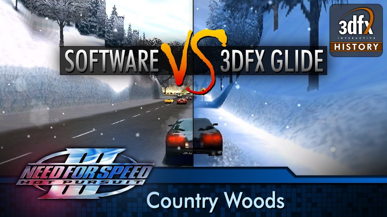 3dfx Voodoo 3 3000 PCI - Need For Speed III: Hot Pursuit - Country Woods (Software vs. Glide)