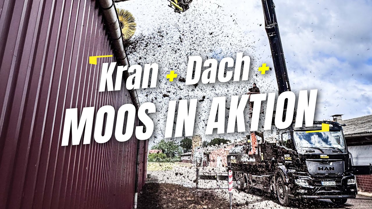 Dachreinigung per Kran – HMK 401 + Sunbrush Bürste im Spezial-Einsatz