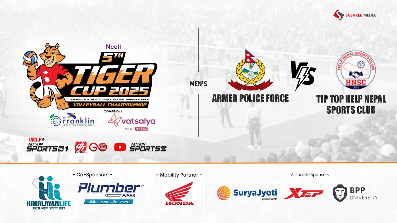 TIP TOP HELP NEPAL vs ARMED POLICE FORCE | DAY 5 - 5th Tiger Cup Men's Volleyball Championship 2081|