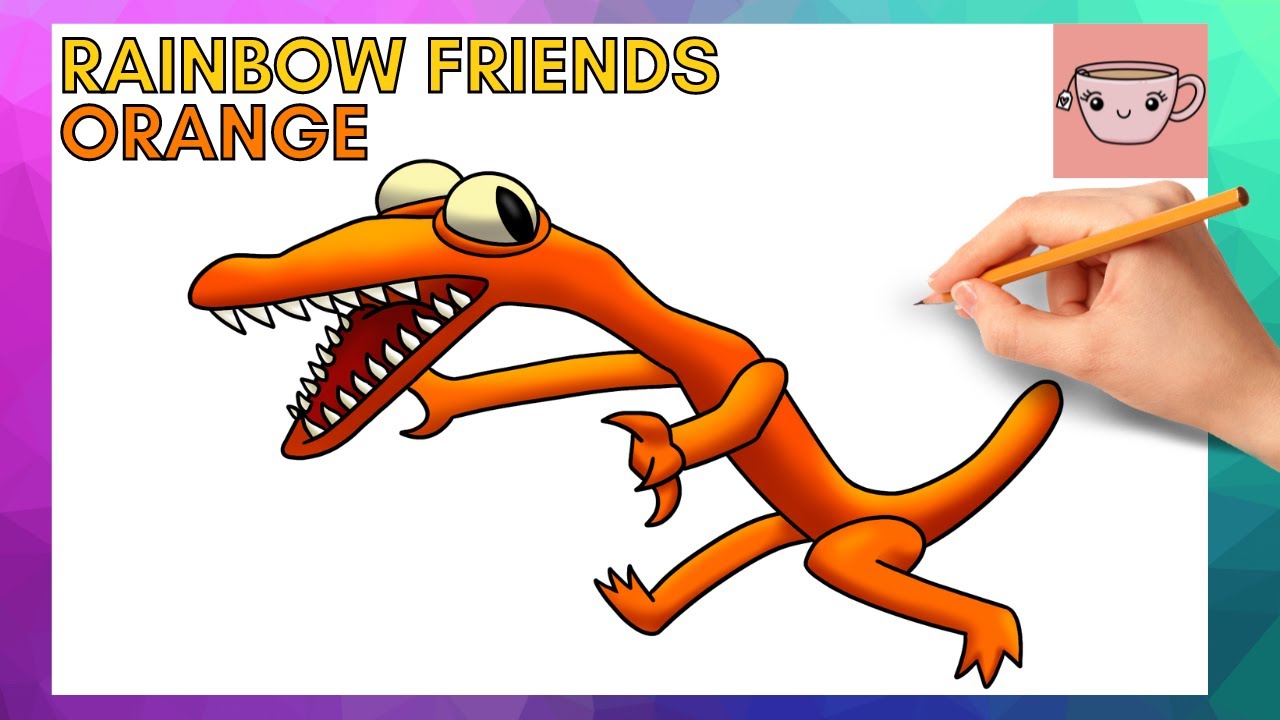 How To Draw Orange from Roblox Rainbow Friends | Easy Step By Step Drawing Tutorial