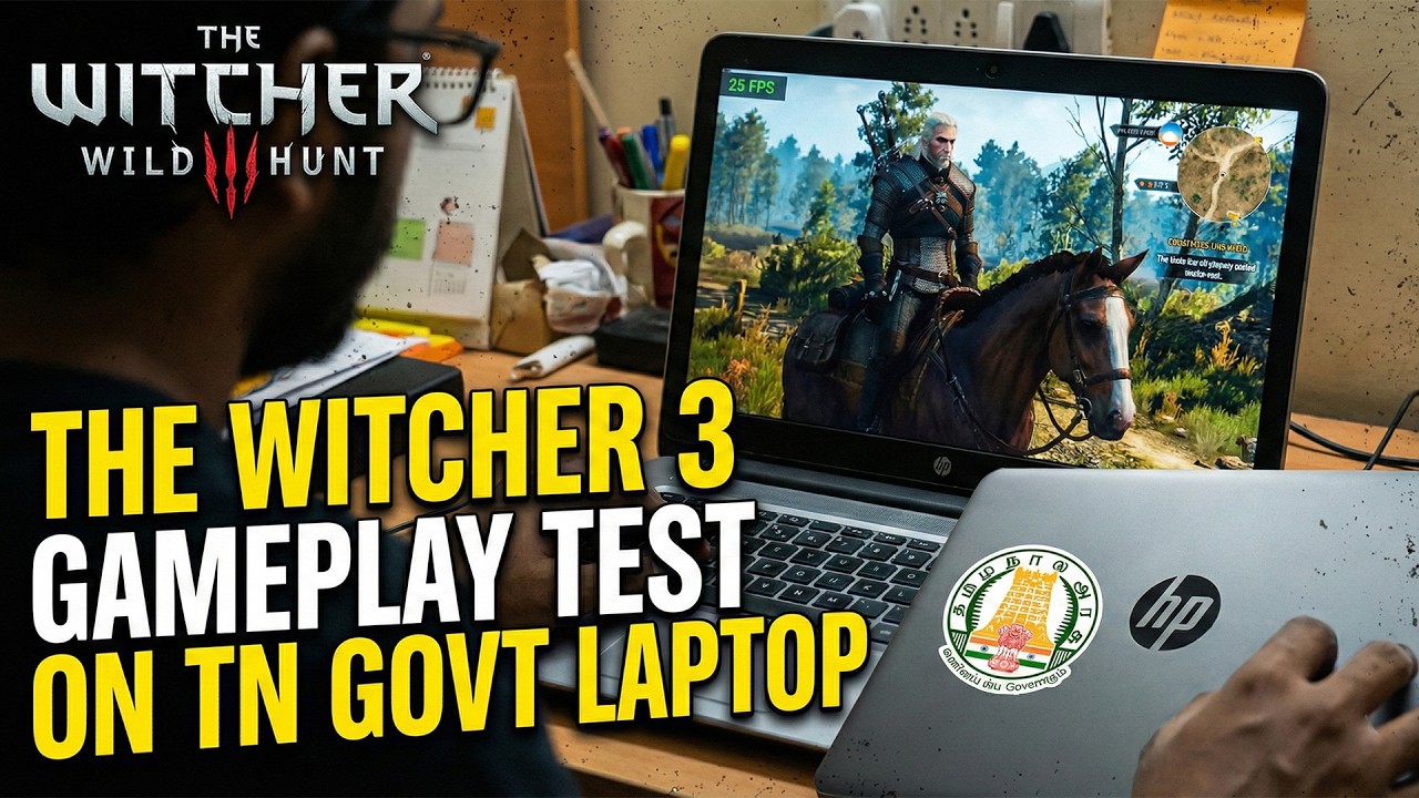 The Witcher 3: Wild Hunt - TN Govt HP Laptop Gameplay & FPS Test