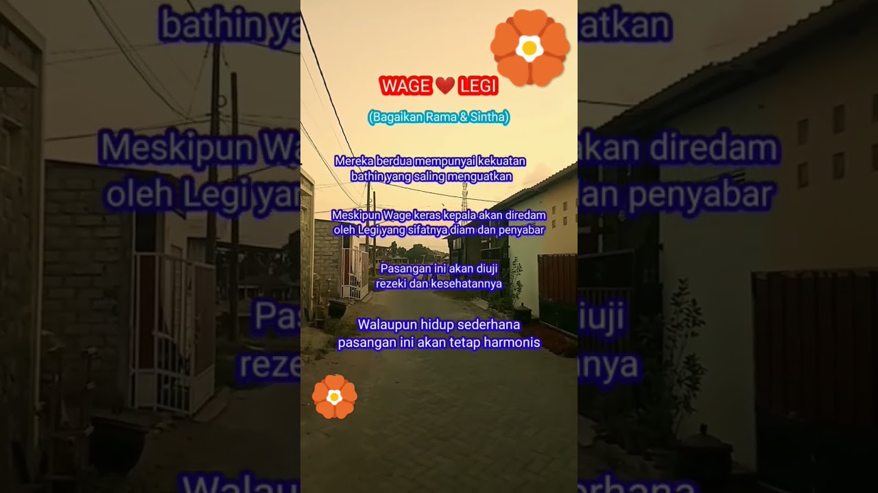 Wage ketemu Legi (bagai rama & shinta)  #weton#neptu#jodoh#primbon#pasaranjawa