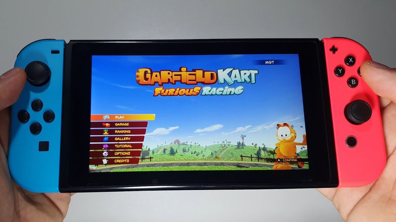 Garfield Kart Furious Racing Nintendo Switch handheld gameplay