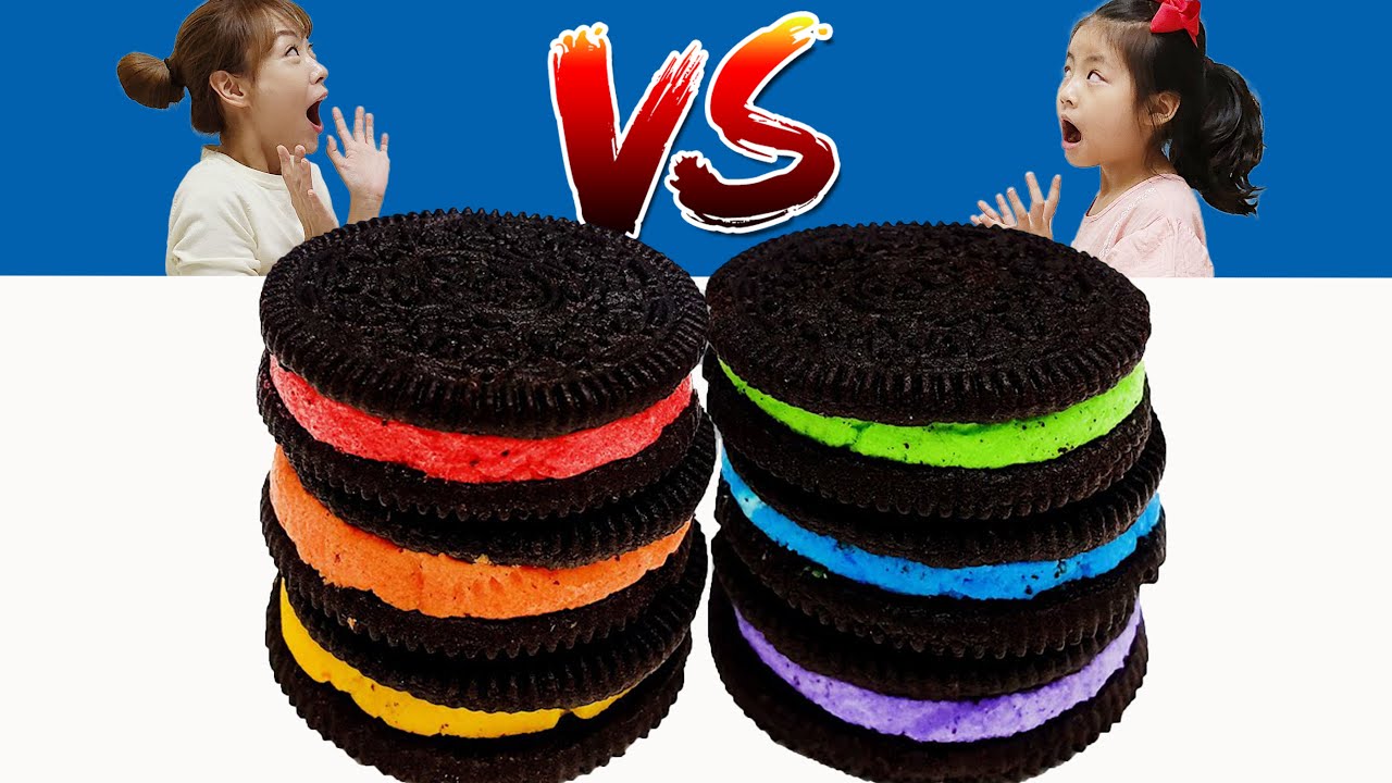 오레오 만들기? 서은이와 엄마의 대형 색깔 오레오 대결 Making Oreo Snack Contest