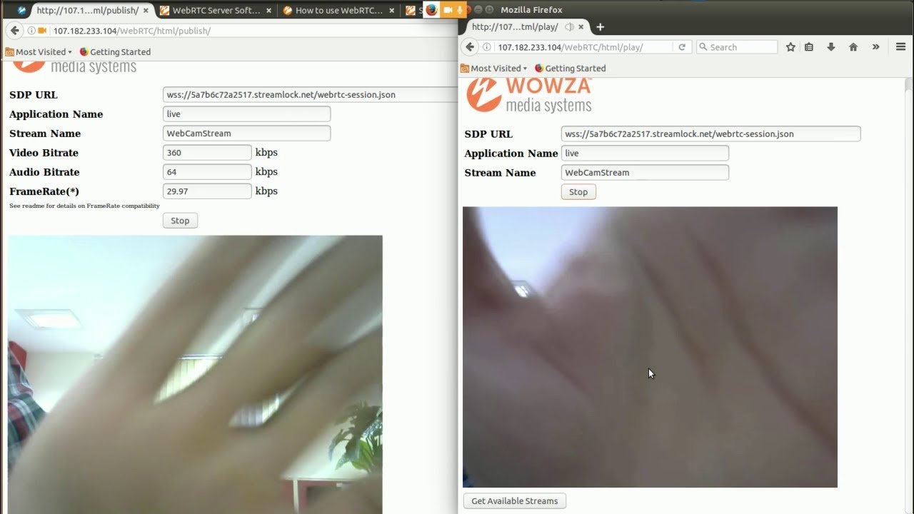 Wowza WebRTC Example