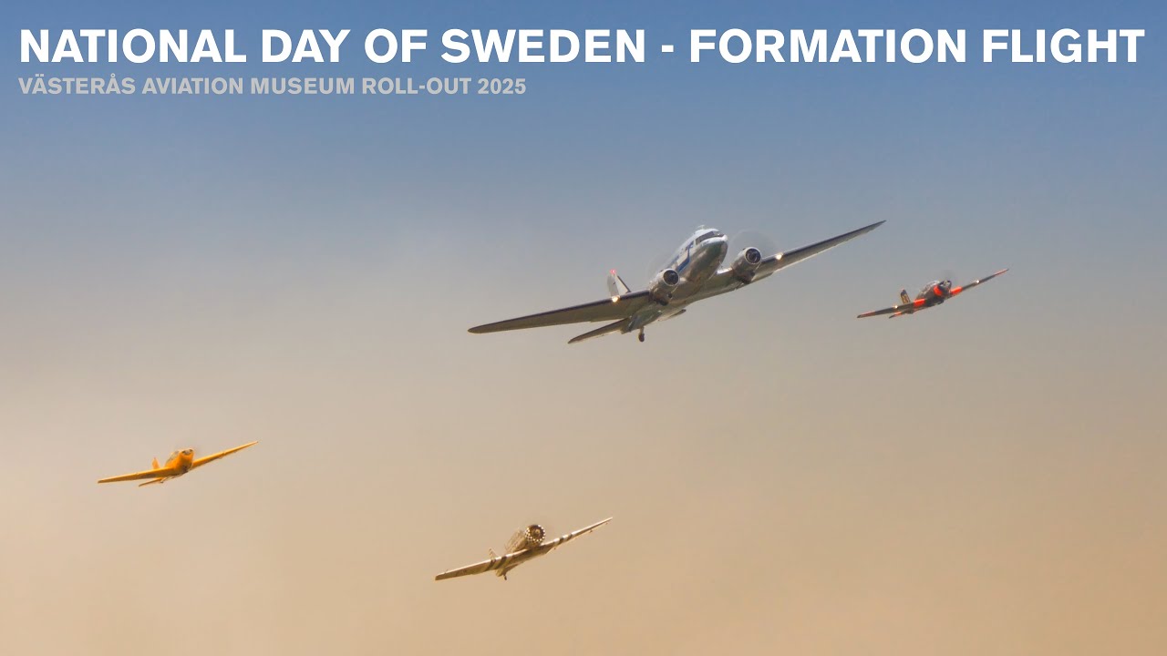 Västerås Aviation Museum - National day of Sweden formation 2025!