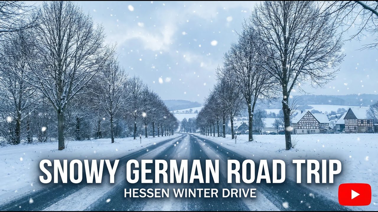 Driving Through Hessen, Germany | Snowy Winter Day 🇩🇪❄️🛣️