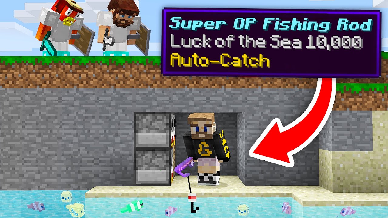 Minecraft Manhunt, But Fishing Drops OP Loot