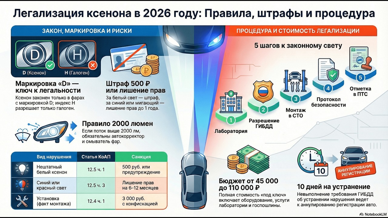 переоборудования систем автомобильного освещения на газоразрядные источники света