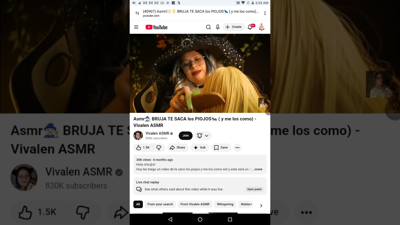 Reaccionando al video de asmr de vivalen bruja te saca piojos