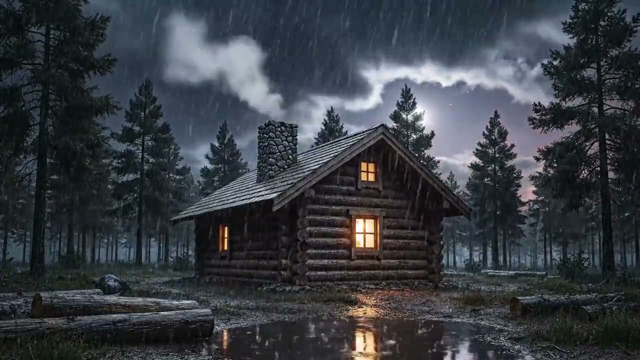 Night Storm Rain on Window with Thunder Sounds | Heavy Rain for Sleeping, Studying & Stress Relief