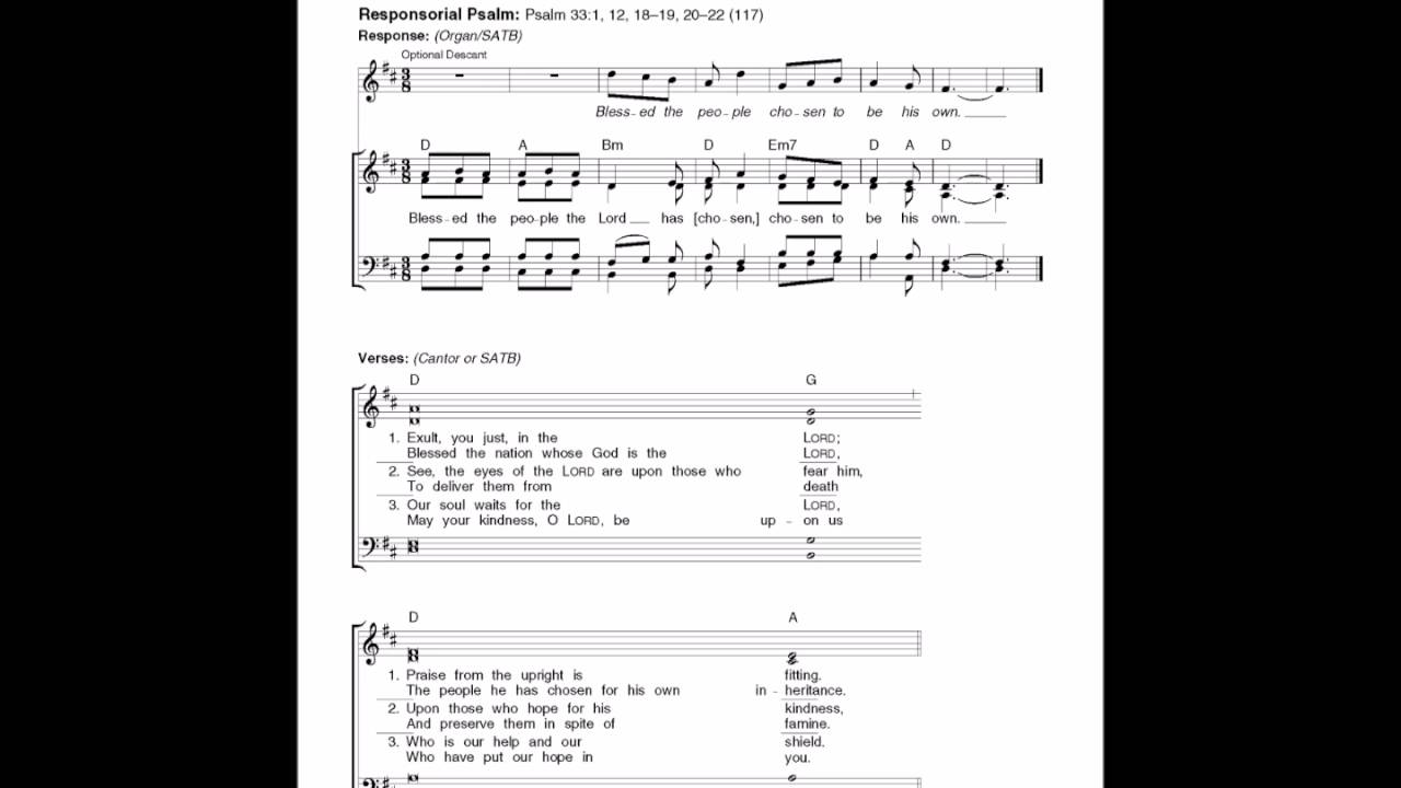 RESPONSORIAL PSALM: 19th Sunday in Ordinary Time  (08/07/16)