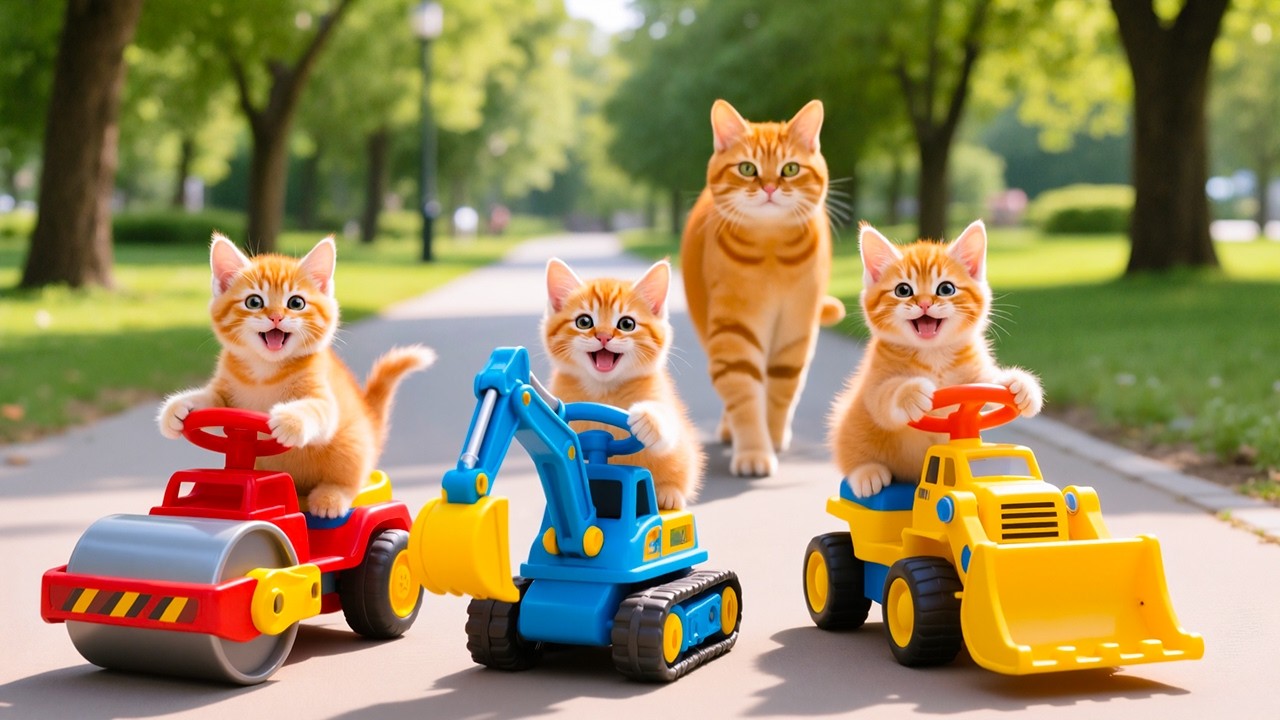 Mama Cat Trims Fur on the Farm and Makes Tiger Hat For Kittens At Home🐾🎩🐯