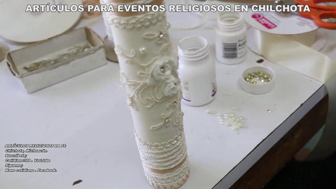 Artesana de Chilchota decora bellamente una vela, Cotidiano399 parte 3